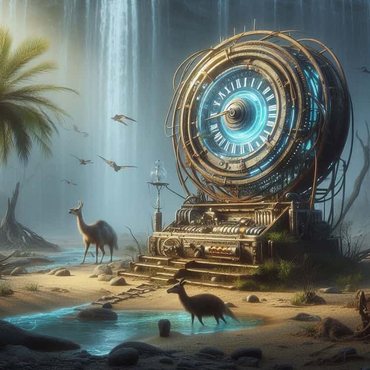 Crazy waterfall and strange creatures